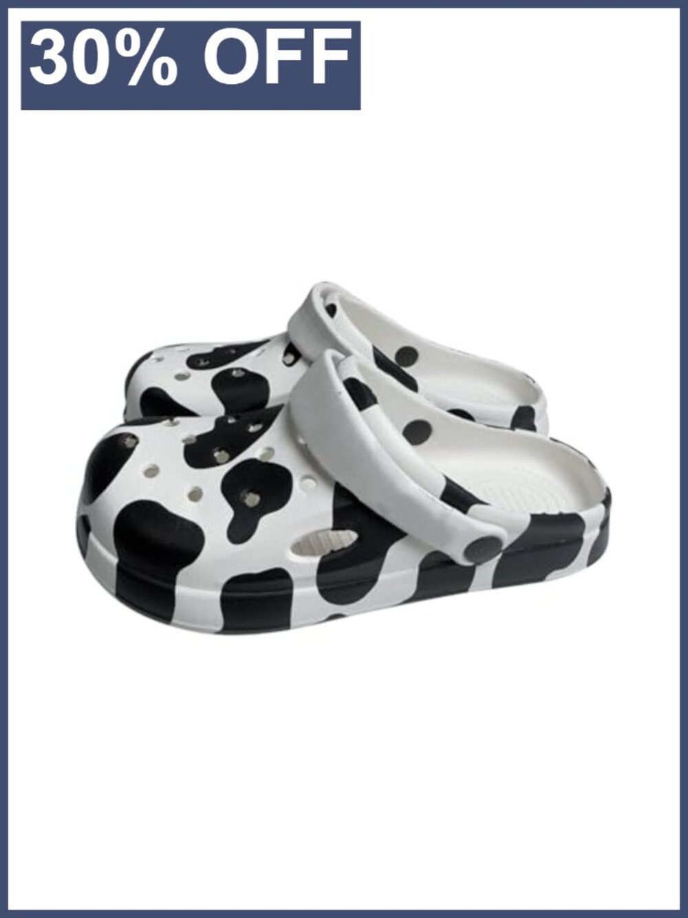Cow Print Clogs Comfortable Slip On Water Sandals Women